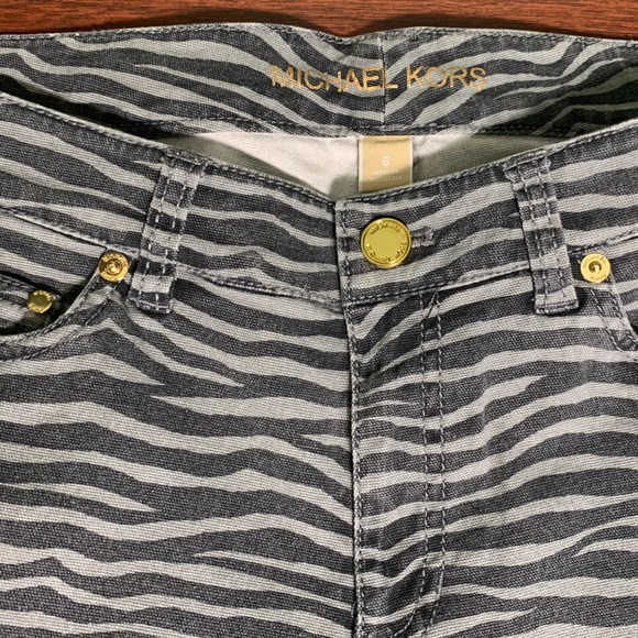 Michael Kors | Grey Zebra Stripe Jeans - 6 - Picture 5 of 6